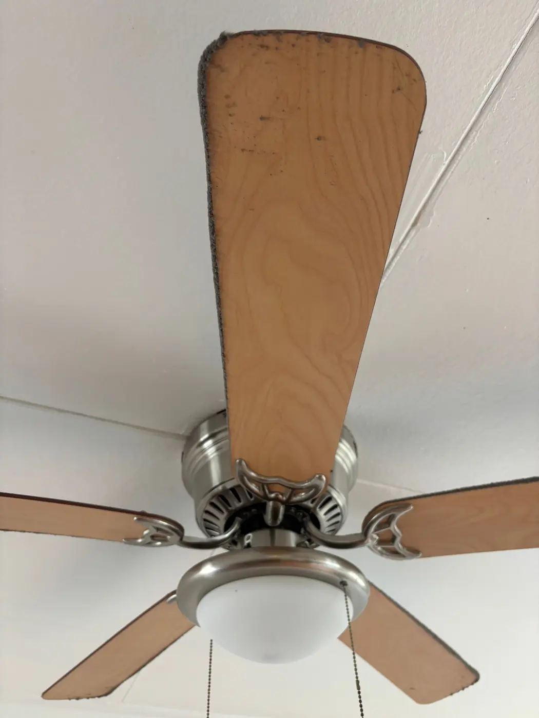 Before cleaning: ceiling fan