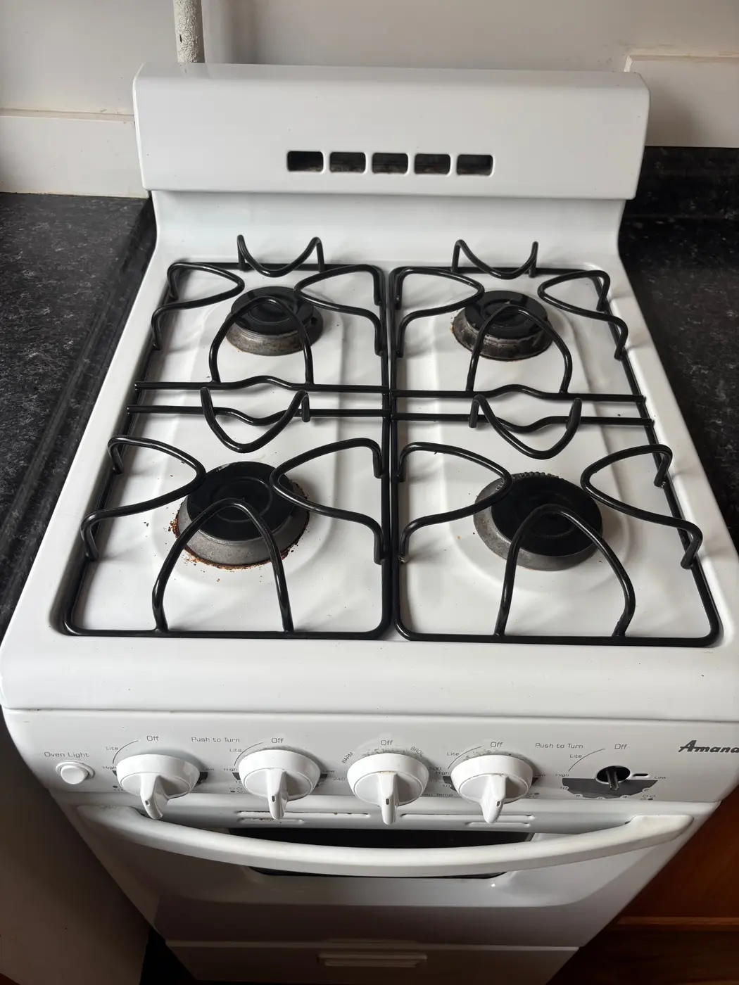 After cleaning: gas range